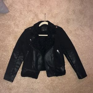 Faux Sherpa Moto Jacket - Womenswear